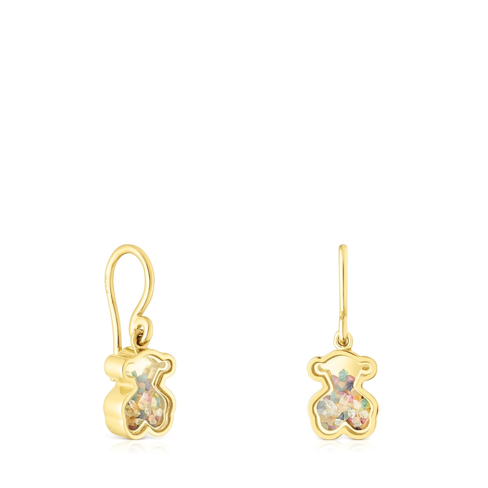 Silver vermeil Areia Earrings with multicolored gemstones |
