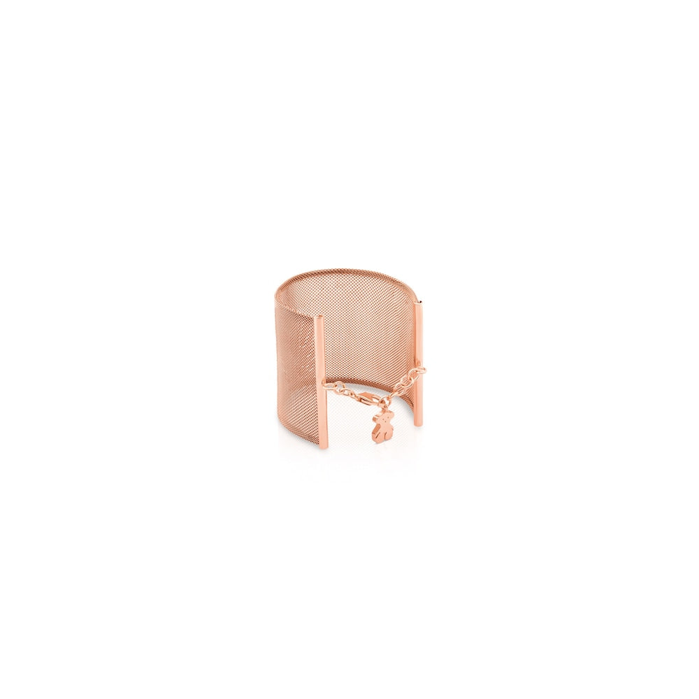 Steel and Rose Vermeil Silver Icon Mesh Bracelet
