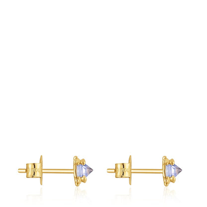 Gold and tanzanite Earrings Color Pills |