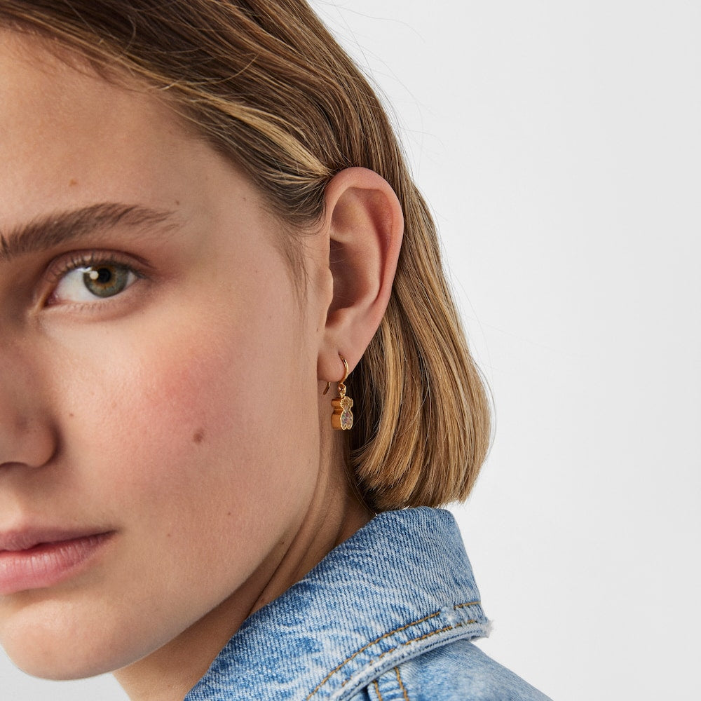 Silver vermeil Areia Earrings with multicolored gemstones |