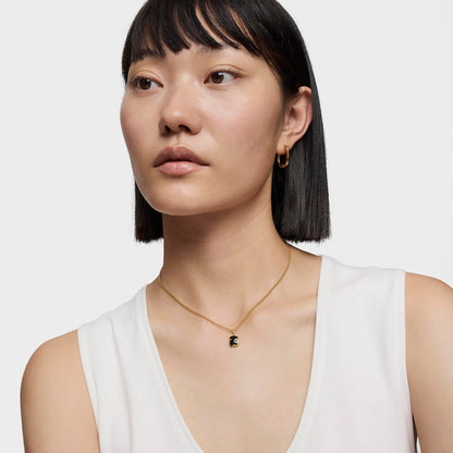 Short 18kt gold plating over silver Necklace with onyx bear motifs TOUS Icon Color |