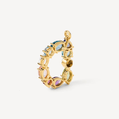 letter D Pendant with gemstones  ATELIER