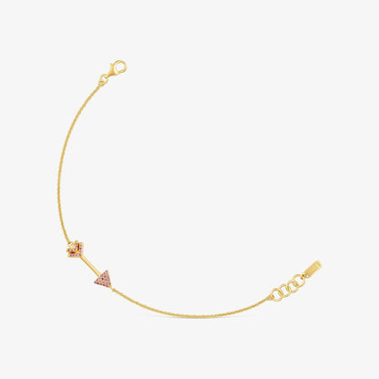 Chain bracelet with  vermeil and rhodolites Flechazo