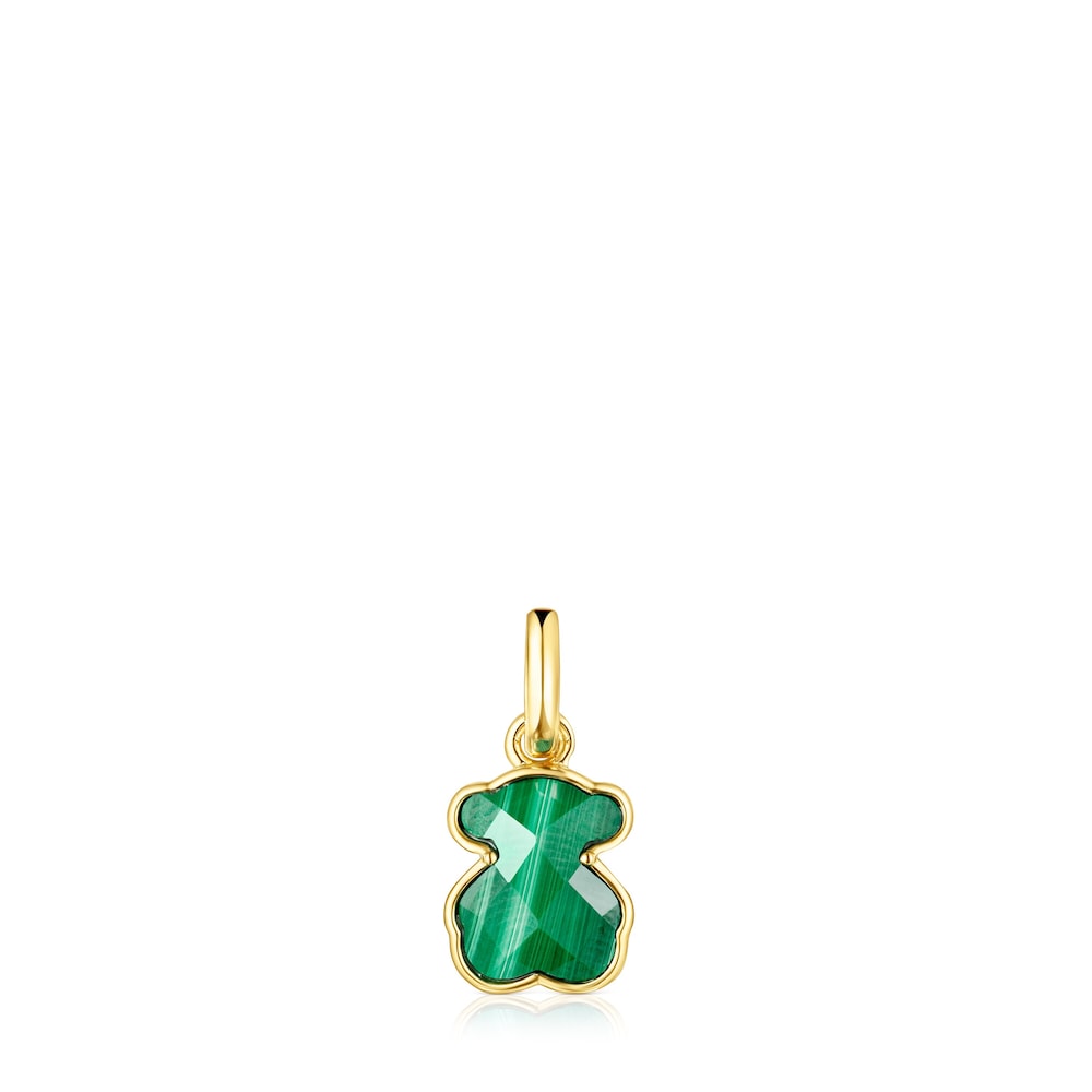 Silver Vermeil and Malachite Icon Color Pendant |