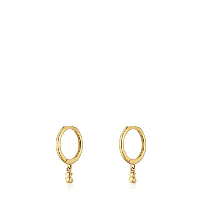 Gold and bear charm Hoop earrings Bold Bear |