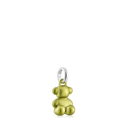 Small lime-green-colored steel bear Pendant Bold Bear |