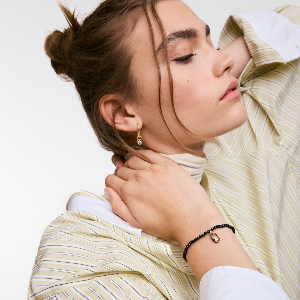 Elastic bracelet with spinels and  vermeil Camille