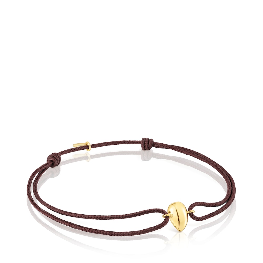 Gold and brown cord Teardrop bracelet Balloon