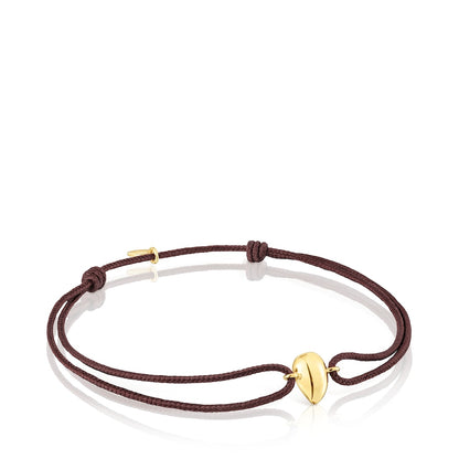 Gold and brown cord Teardrop bracelet Balloon