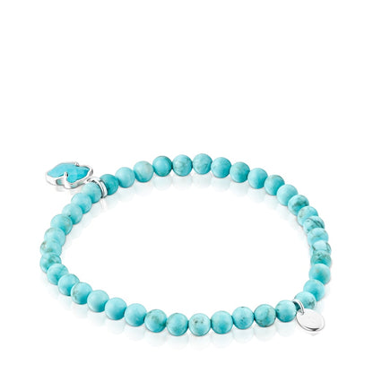 Silver and dyed magnesite Icon Color bracelet |