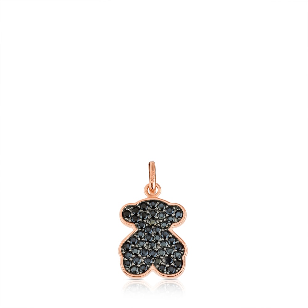 Rose Vermeil Silver   Motif Pendant with Spinel and Bear motif |