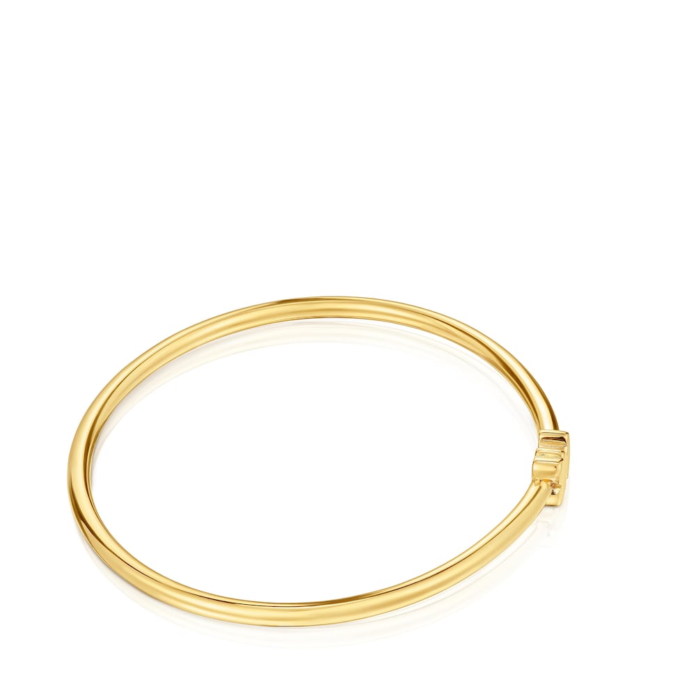 Bangle with 18kt gold plating over silver bear charm Sweet Dolls