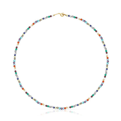 Silver Vermeil   Good Vibes Choker with Gemstones |