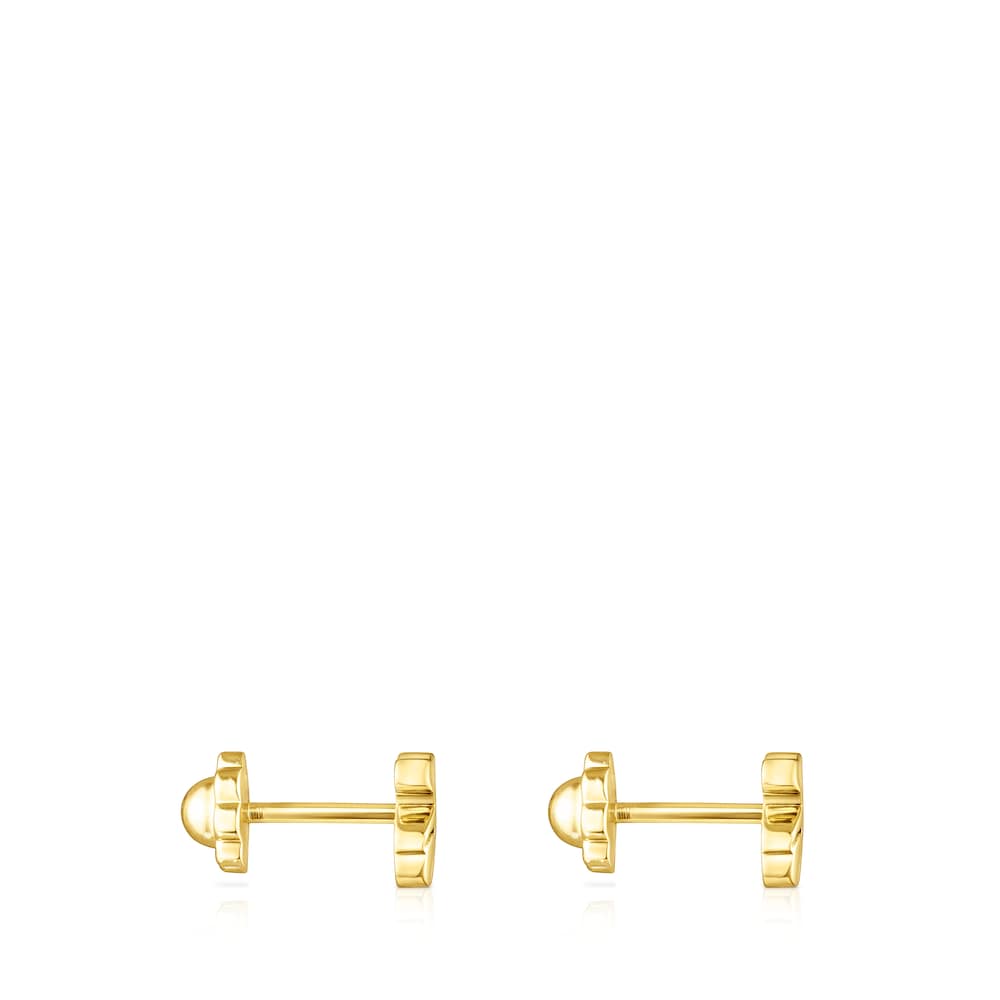 Gold Puppies Earrings Bear motif |