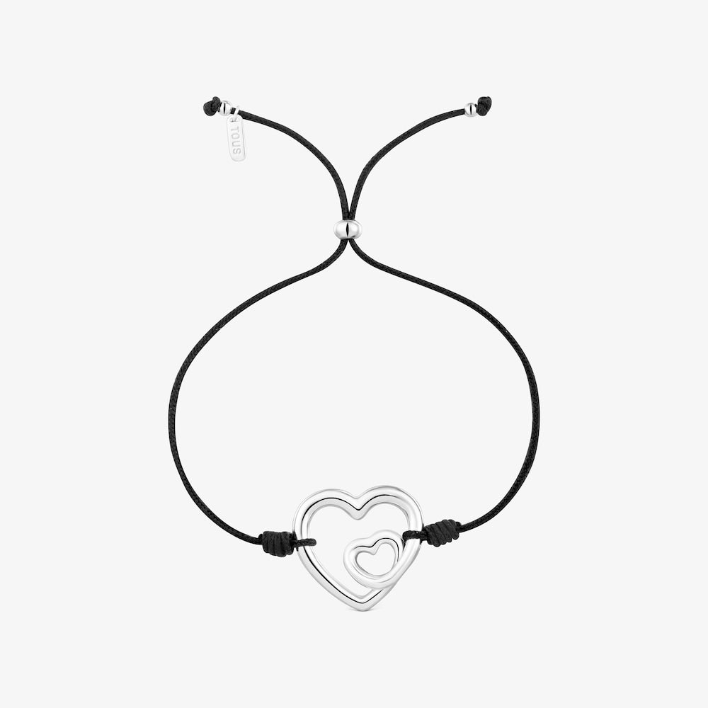 Silver and black nylon silhouette Bracelet Flechazo