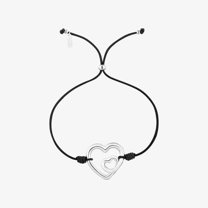 Silver and black nylon silhouette Bracelet Flechazo