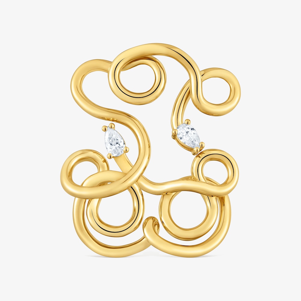 35 mm bear Pendant with  vermeil and laboratory-grown diamonds Lio LGD