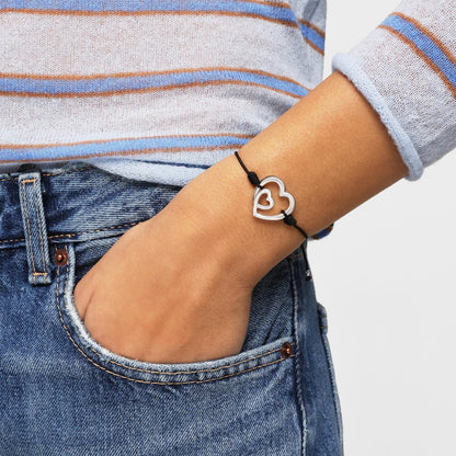 Silver and black nylon silhouette Bracelet Flechazo