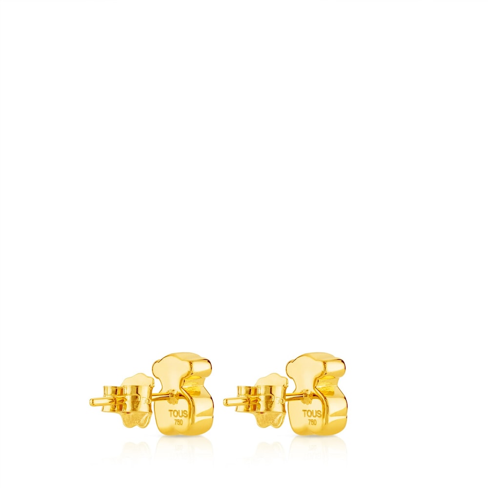 Gold Sweet Dolls Earrings Bear motif Push back |