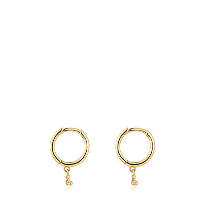 Gold and bear charm Hoop earrings Bold Bear |