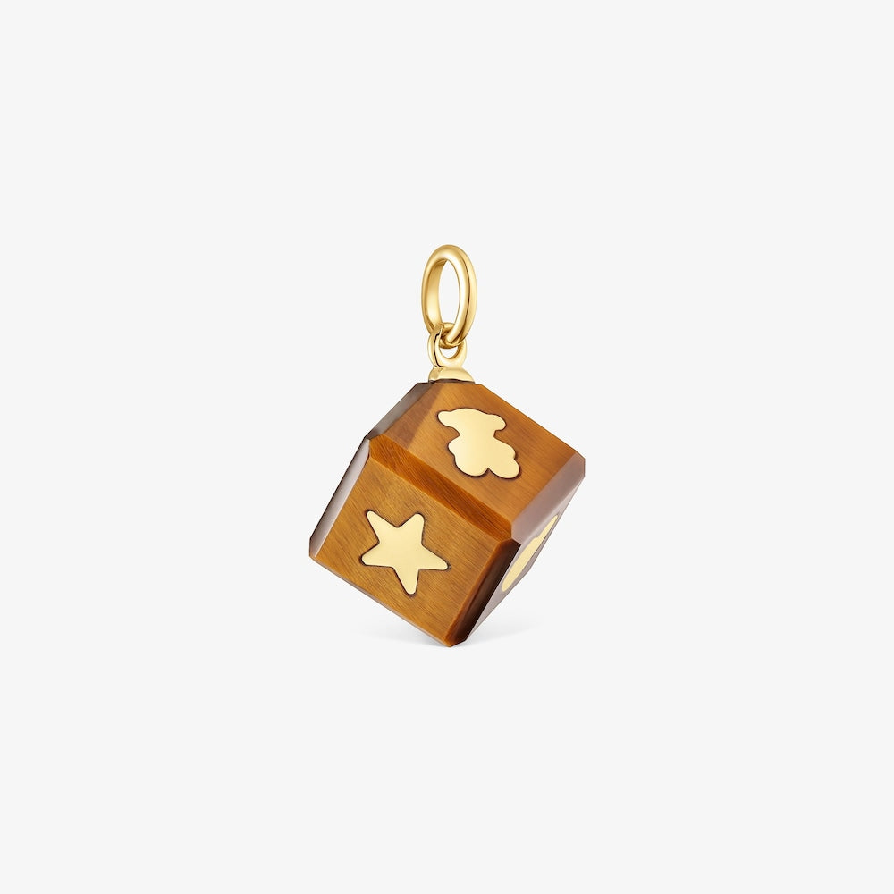 Solid  Pendant with tiger’s eye Cube