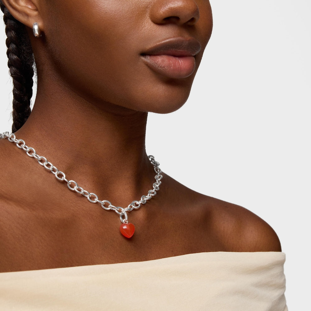 Silver Pendant with carnelian Flechazo