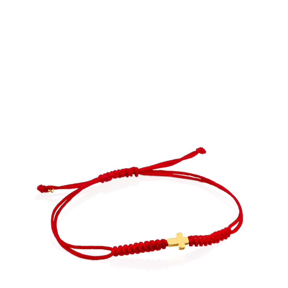 Red Cord and Gold Sweet Dolls XXS cross Bracelet |