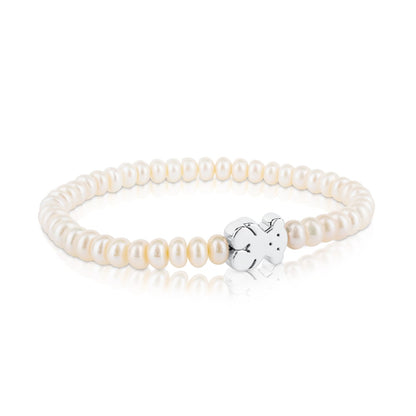 Sweet Dolls bear Bracelet with pearls and Silver Bear motif |