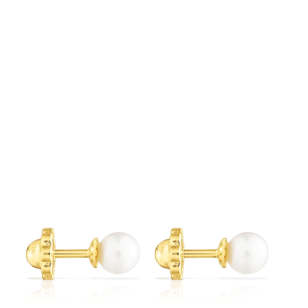 Gold Baby   earrings with pearls |