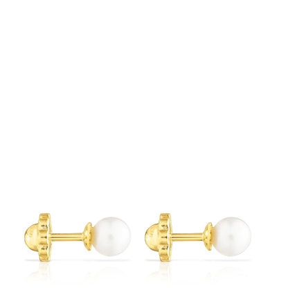 Gold Baby   earrings with pearls |