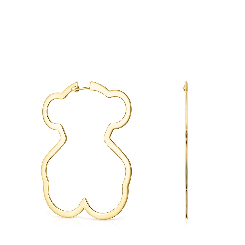 Silueta bear Earrings in Silver Vermeil |