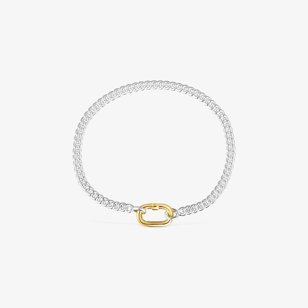 Silver Bracelet with two-tone ring Hold Oval