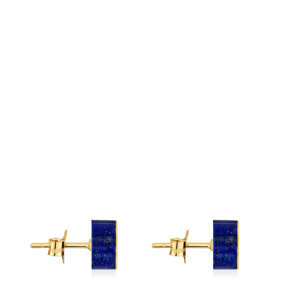 Gold bear Earrings with lapis lazuli 1950