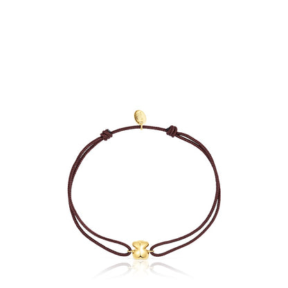 Gold and brown cord Bear bracelet Balloon |