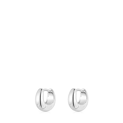 Short, thick silver Hoop earrings   Basics |
