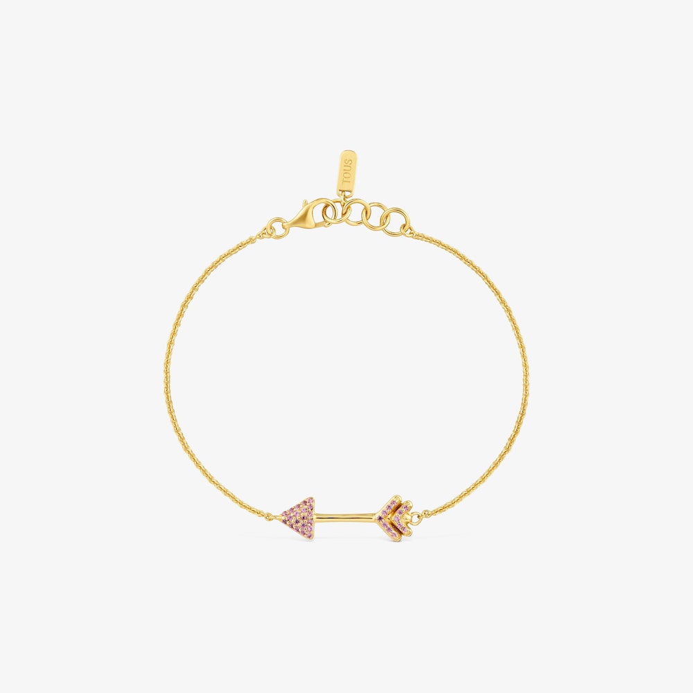 Chain bracelet with  vermeil and rhodolites Flechazo