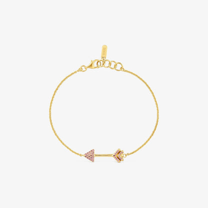 Chain bracelet with  vermeil and rhodolites Flechazo