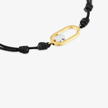 Two-tone black nylon Bracelet Camille