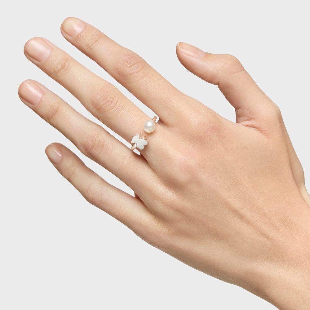 Silver Open ring with cultured pearl Sweet Dolls |