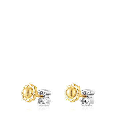 White gold Puppies earrings  bear motif