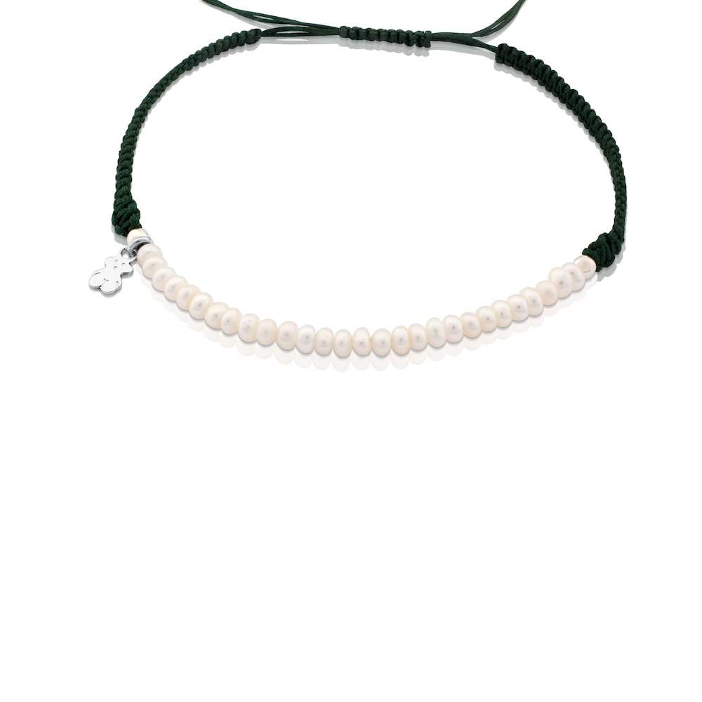 Silver Color Bracelet with pearls