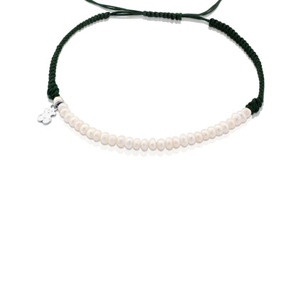 Silver Color Bracelet with pearls