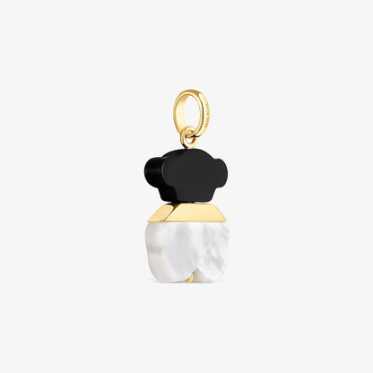 16 mm Pendant with  vermeil, mother-of-pearl and onyx Sweet Dolls