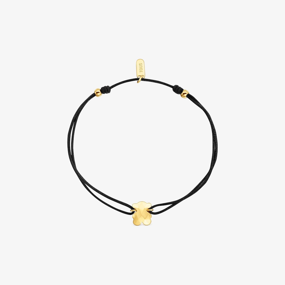 Two-tone nylon Bracelet with bear motif Icon Metal