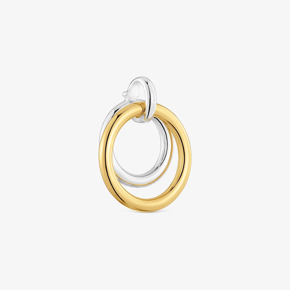 Two-tone Double hoop pendant Straight