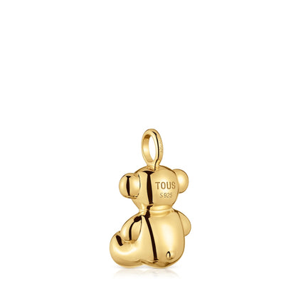 Medium bear Pendant, with 18 kt gold plating over silver and amethyst Bold Bear |