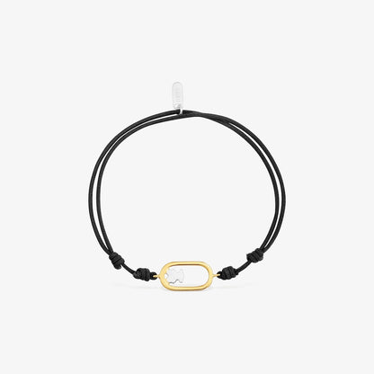Two-tone black nylon Bracelet Camille