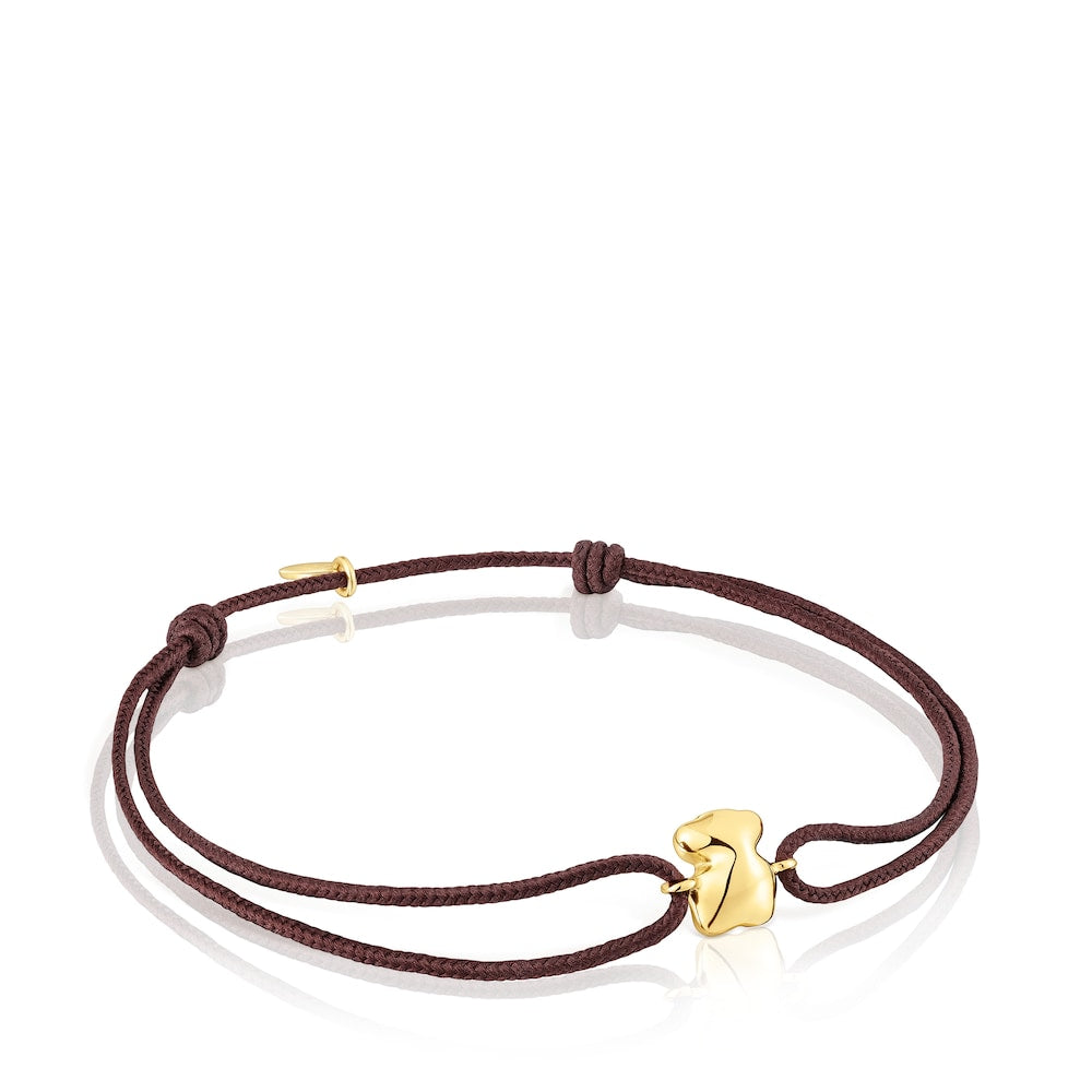 Gold and brown cord Bear bracelet Balloon