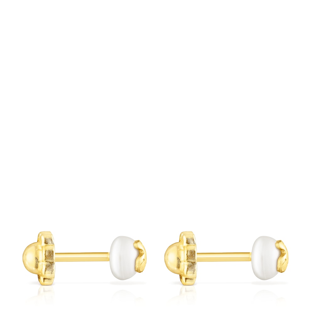 Gold Baby   earrings with pearl |