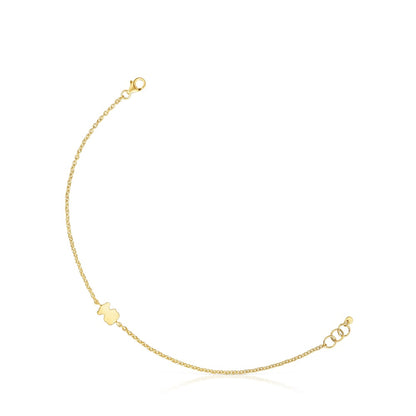 7 mm gold chain Bracelet with bear charm Sweet Dolls